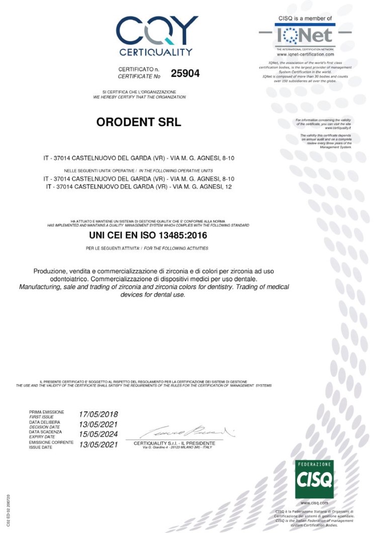 Chứng Nhận EN ISO 13485-2016
